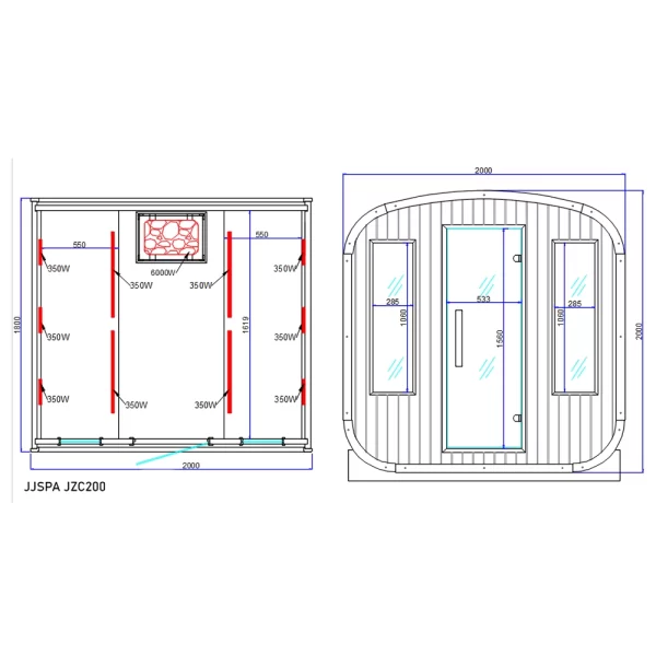 Sauna plan JZC200.