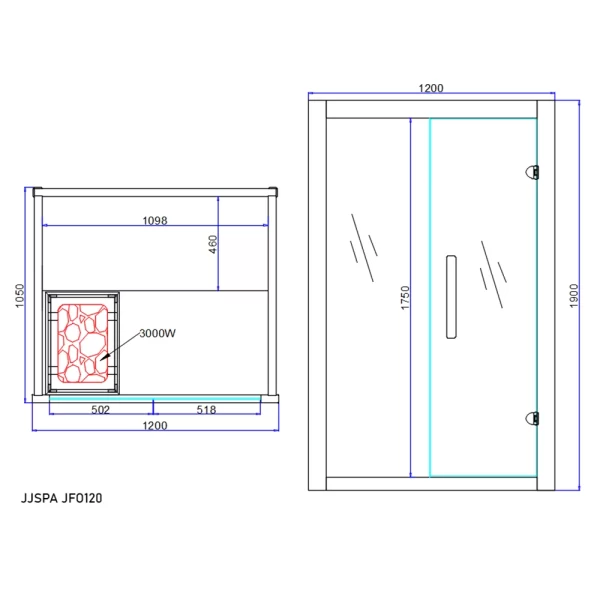 Sauna plan JFO120.