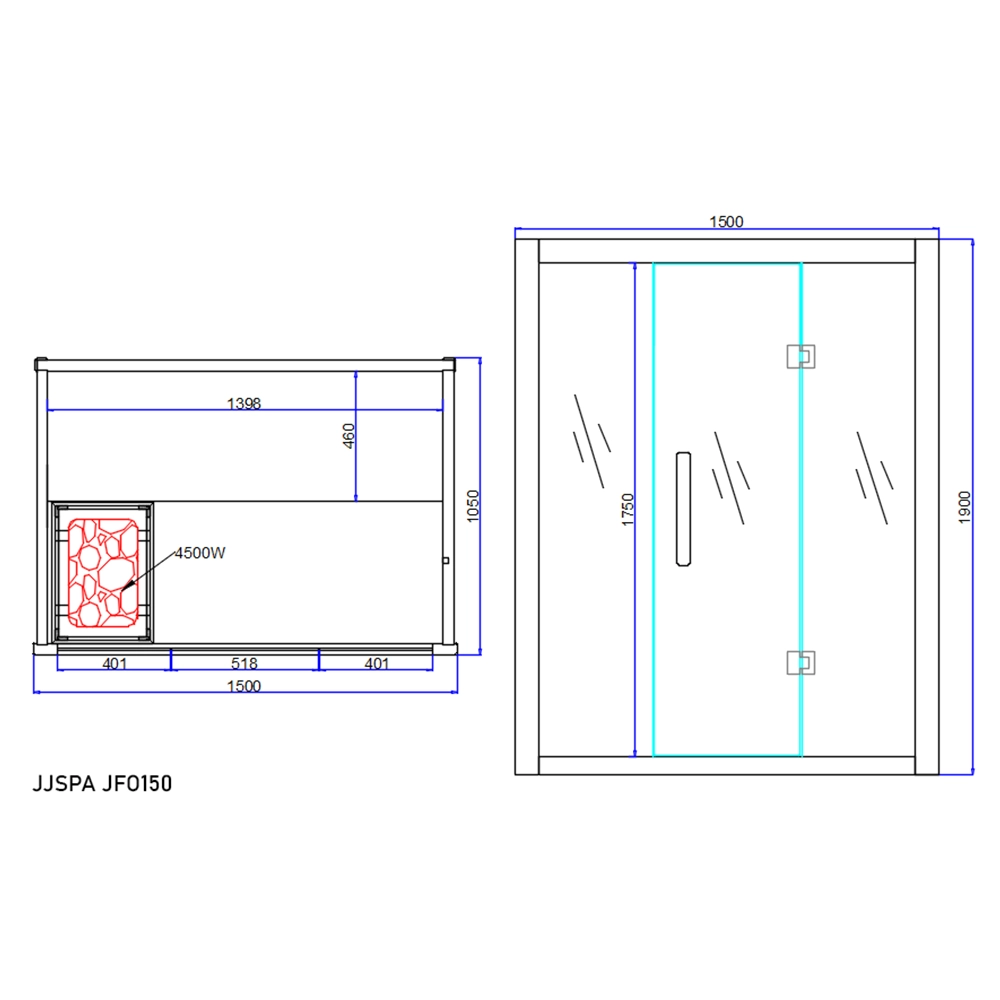Sauna plan JFO150.