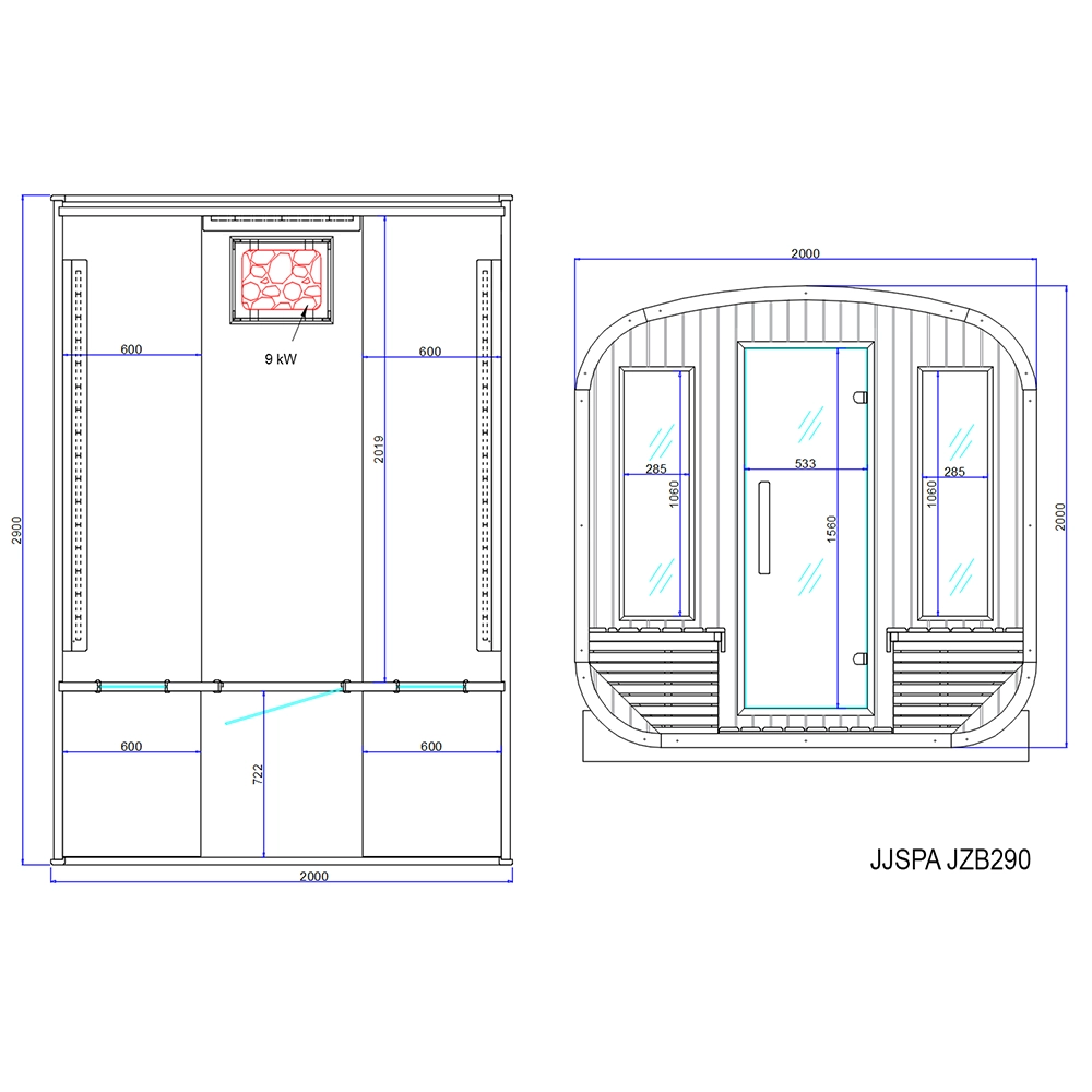Sauna plan JZB290.